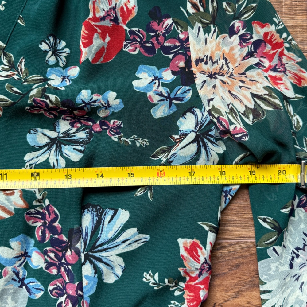 A New Day Women’s Green Floral Button Down Fit & Flare Dress Size Medium - Picture 10 of 12